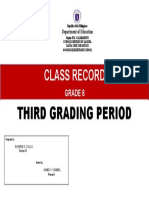 Class Record for Grade 6 Students in 3rd Grading Period