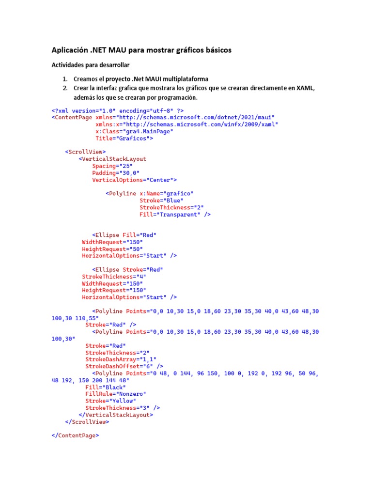 Gráficos Básicos en .NET MAUI | PDF | C Sharp (lenguaje de programación ...