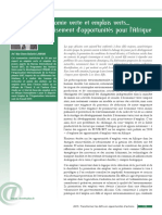 Économie Verte Et Emplois Verts Un Gisement D'opportunités Pour L'afrique