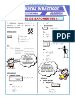 Leyes de Exponentes Potenciación Para Cuarto de Secundaria