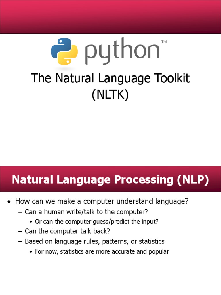 Natural Language Toolkit NLTK PDF | PDF | Python (Programming Language ...