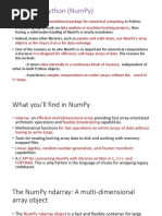 NumPy and Pandas