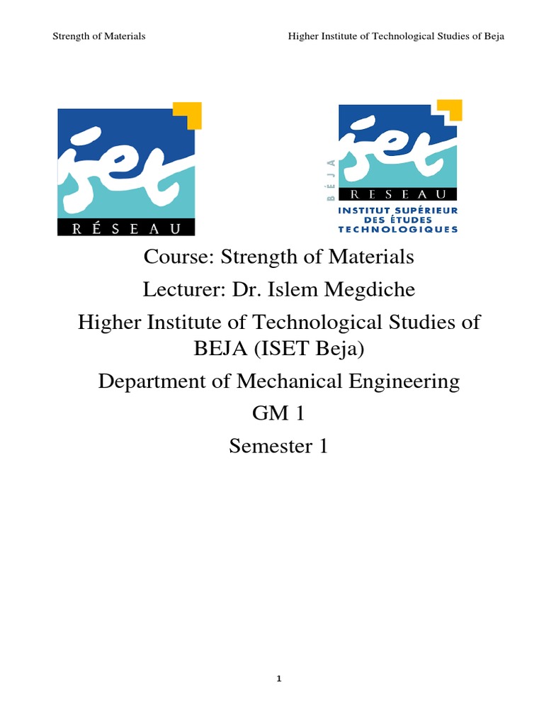 Strength of Materials Course Overview | PDF | Deformation (Engineering ...