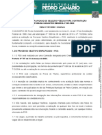 Processo seletivo para contratação temporária em Pedro Canário