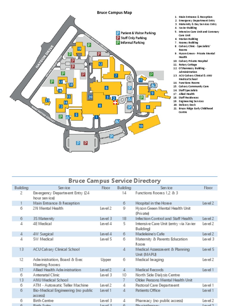 Calvary Public Bruce Campus Map | PDF | Clinic | Hospital