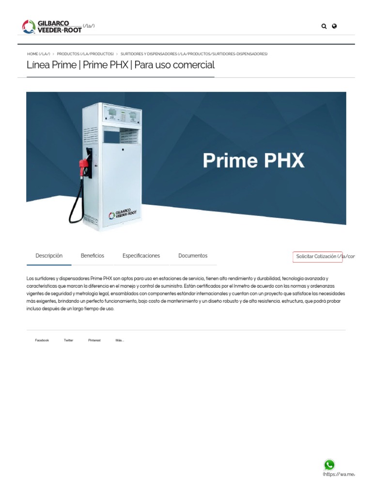 Línea Prime - Prime PHX - para Uso Comercial - Gilbarco Veeder-Root ...
