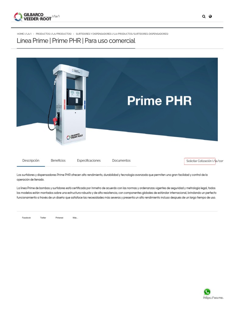 Línea Prime - Prime PHR - para Uso Comercial - Gilbarco Veeder-Root ...