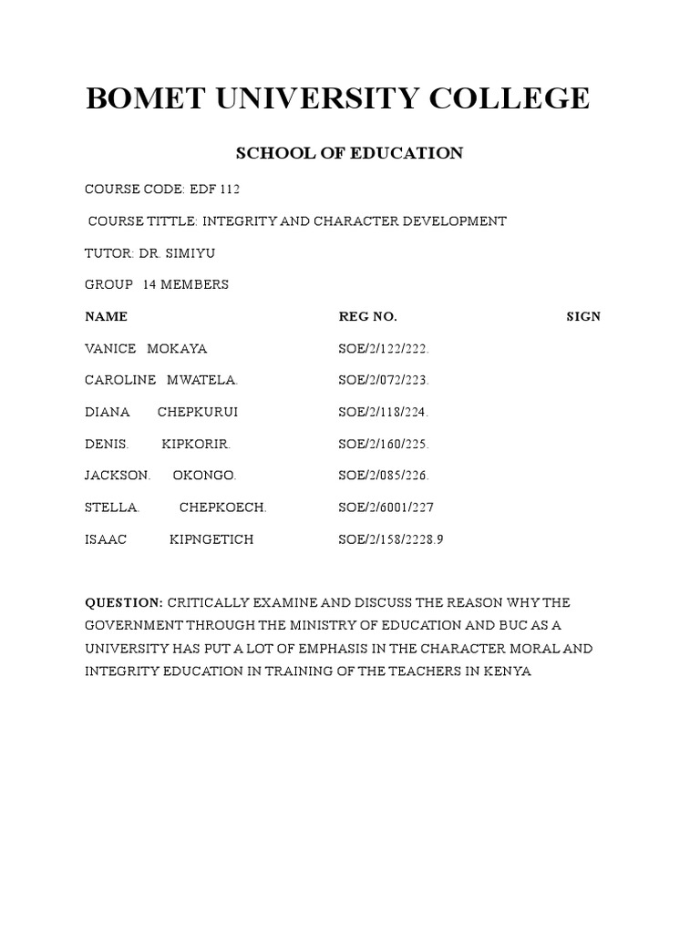 Integrity Pdf Teachers Integrity