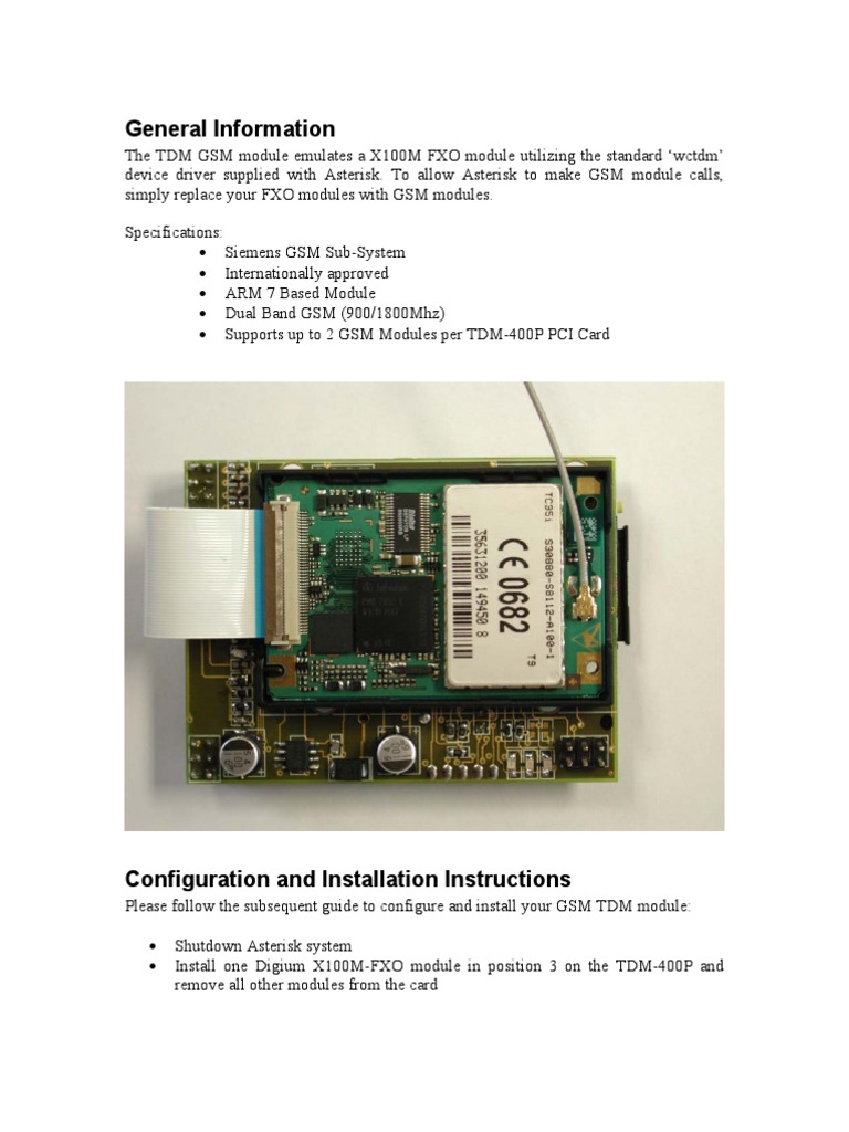 TDM-GSM Manual | PDF | Gsm | Kernel (Operating System)