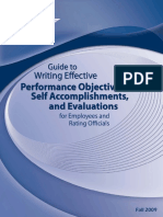 Guide To Writing Effective Objectives, Self Accomplishments and Evaluations (Fall 2009)