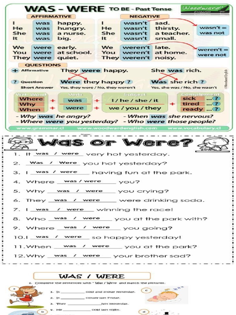 Was Were Sliders PDF