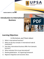 Lecture 1 - Introduction To International Business PDF