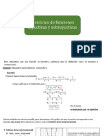 Ejercicios de Funciones Inyectivas y Sobreyectivas