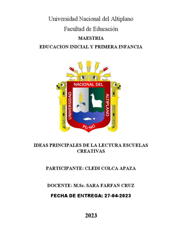 Escuelas Creativas: Innovación Educativa | PDF | Enseñando | Plan de ...