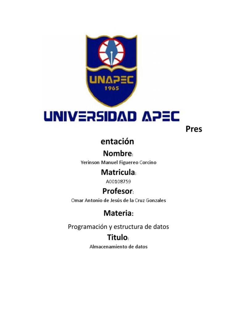 Almacenamiento De Datos Pdf Almacenamiento De Datos De La