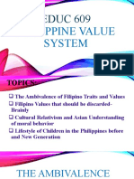 EDUC 609 Philippine Value System