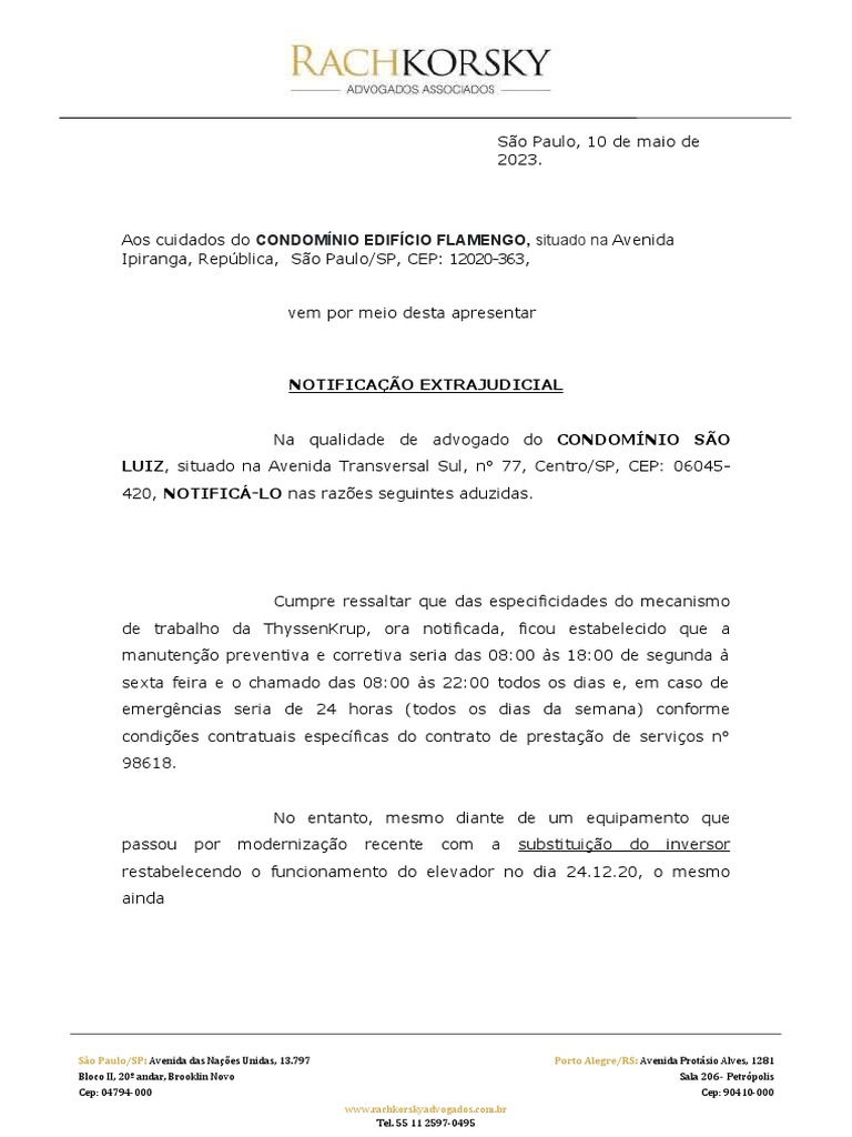 Notificação Extrajudicial | PDF | Direito Privado | Direito Comum