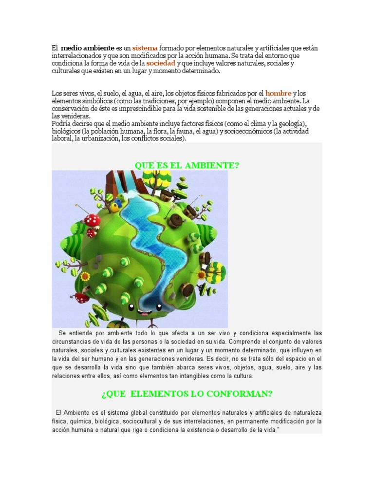 LA IMPORTANCIA DEL MEDIO AMBIENTE Y SU CONSERVACIÓN | PDF
