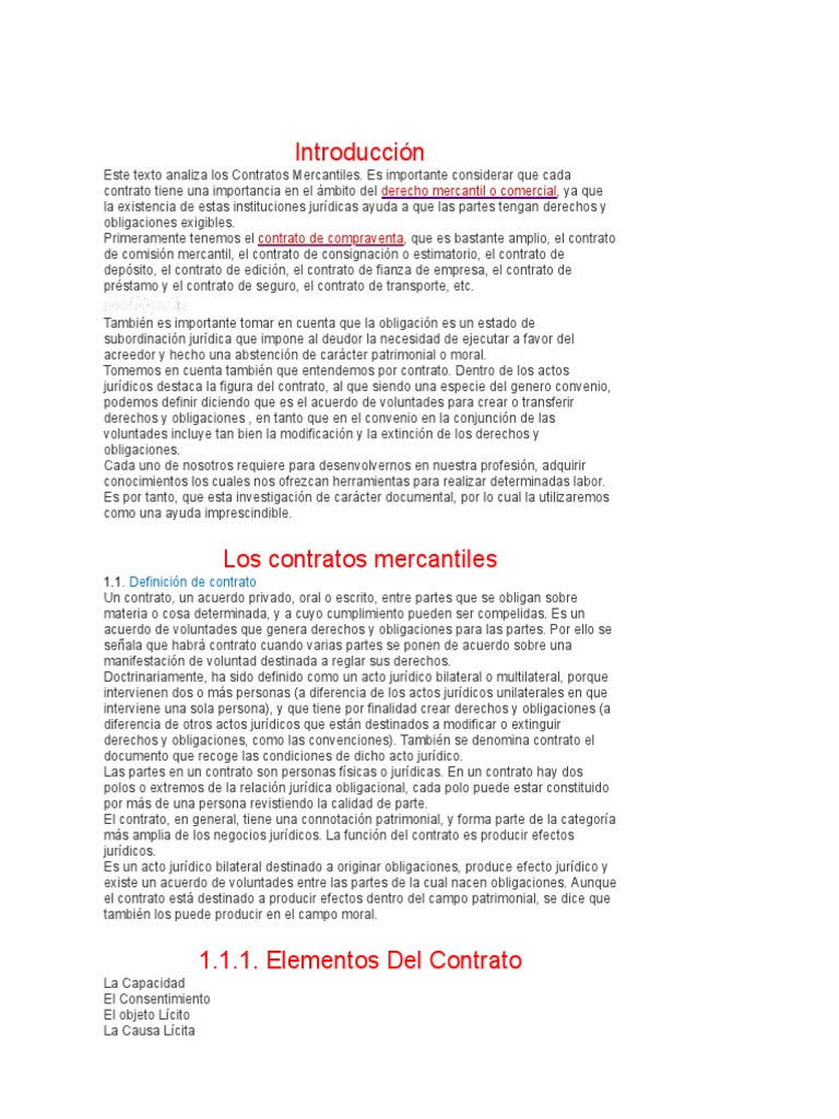Los Contratos Mercantiles PDF | PDF | Ley de fideicomiso | Pagos
