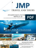 Pacombaba 3D2N Local and International Tour Package and Technical Itinerary