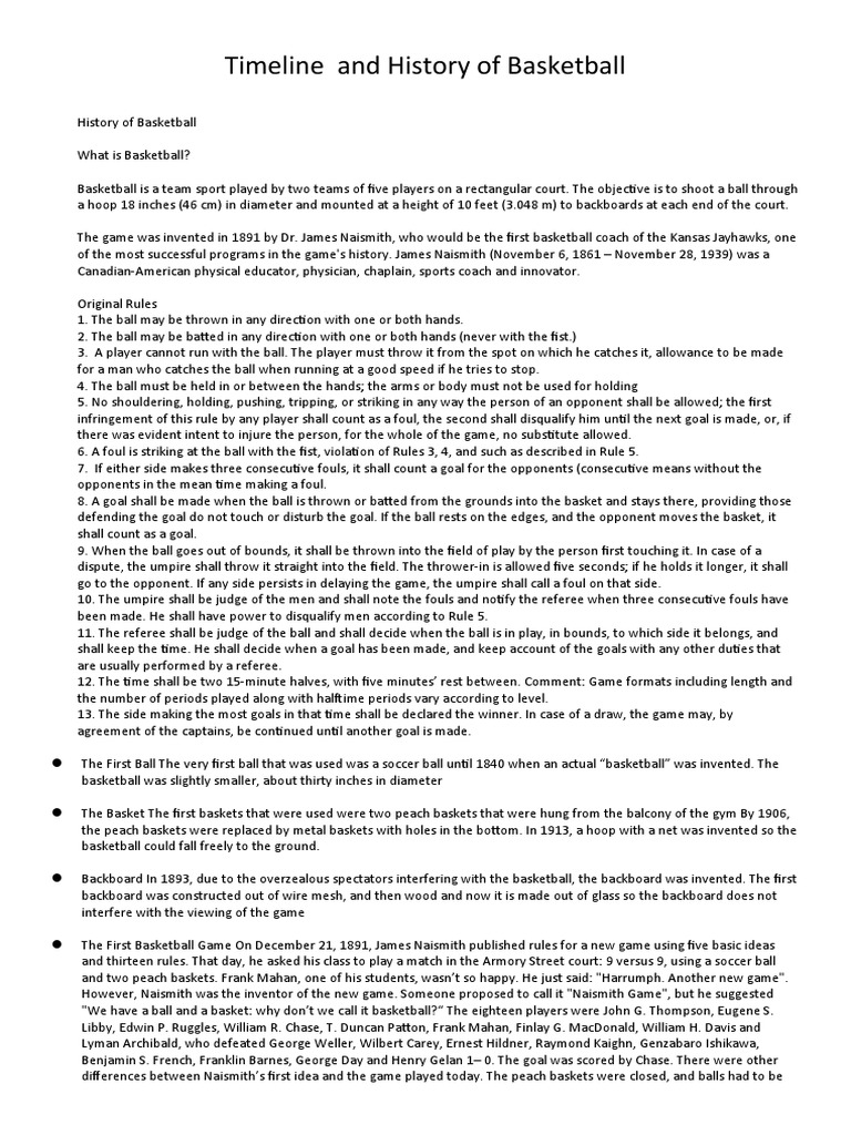 Timeline of history of basketball download free pdf referee sports