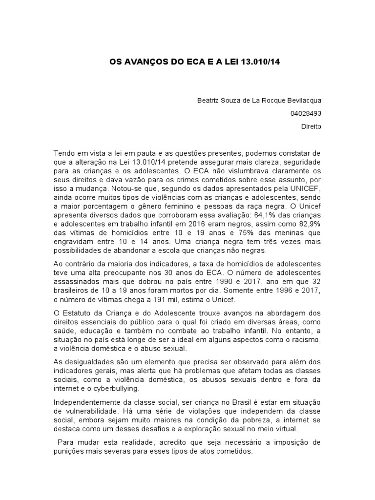 As altera es promovidas pela lei no 13 010 2014 para fortalecer a