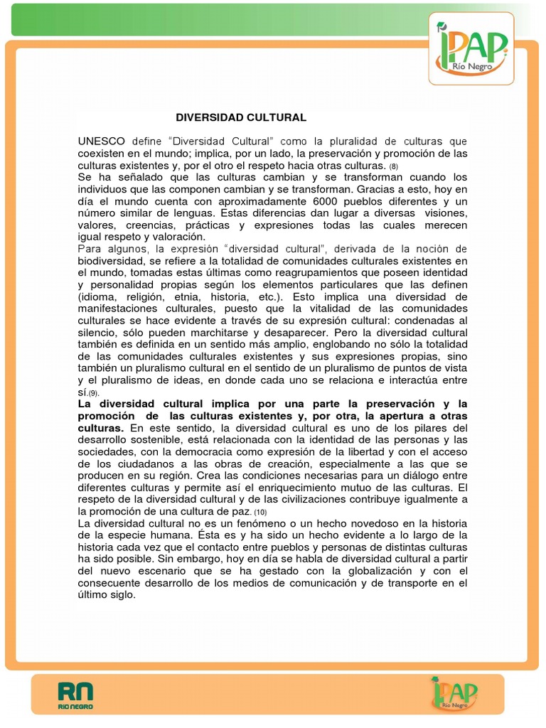 Importancia de la Diversidad Cultural | PDF | Discriminación | Creatividad