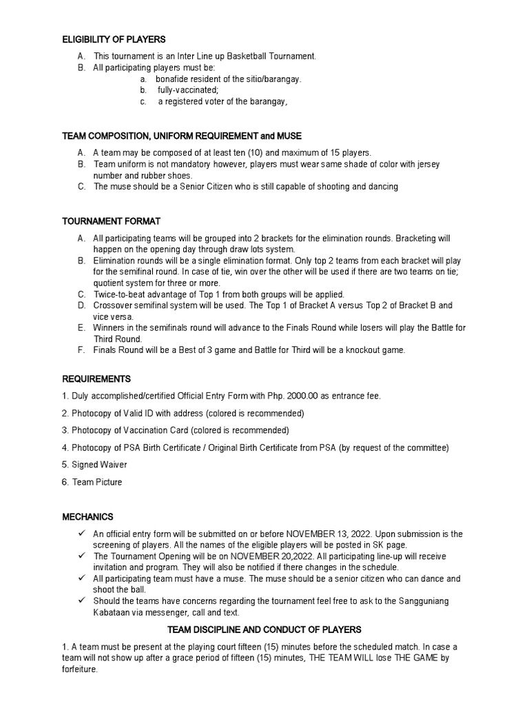 SK Tournament | PDF | Sports