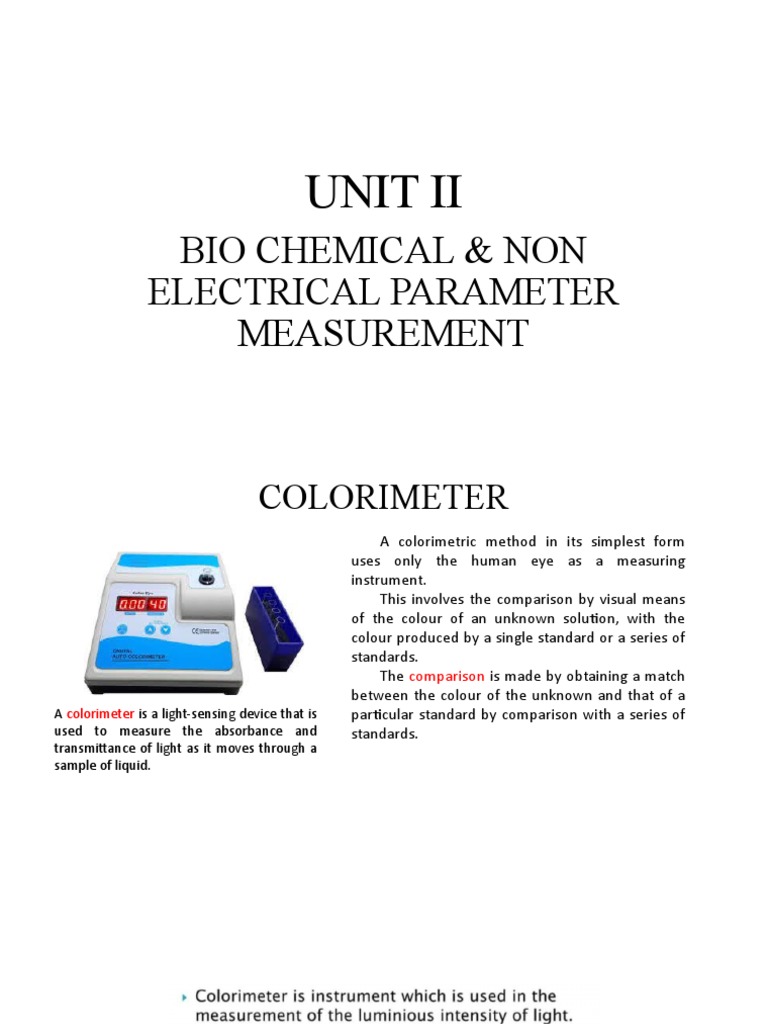 UNIT II - Colorimeter | PDF | Optics | Atomic
