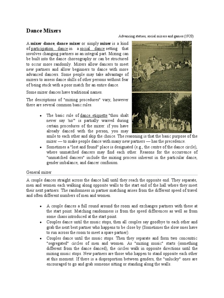 Dance Mixers Celine PDF Dances Social Dance