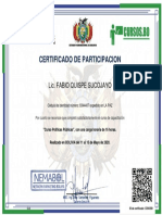 Certificado de Participacion: Lic. Fabio Quispe Sucojayo