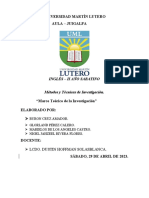 Universidad Martín Lutero Aula - Juigalpa: Inglés - Ii Año Sabatino Métodos y Técnicas de Investigación