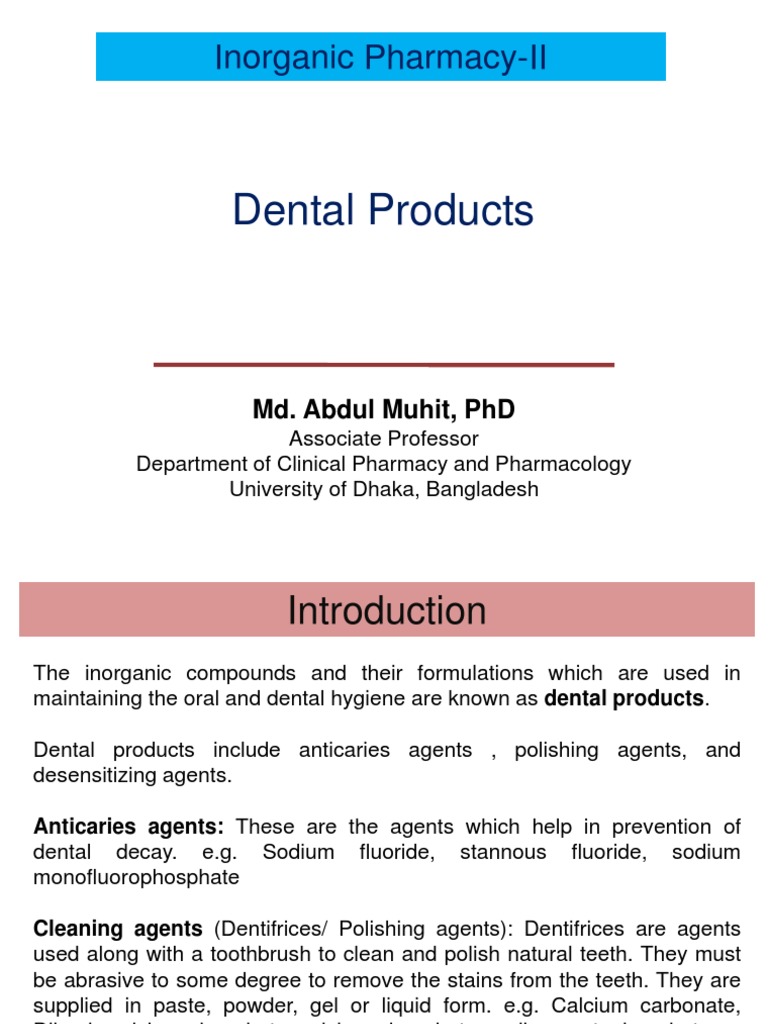Dental Products PDF Fluoride Mouth