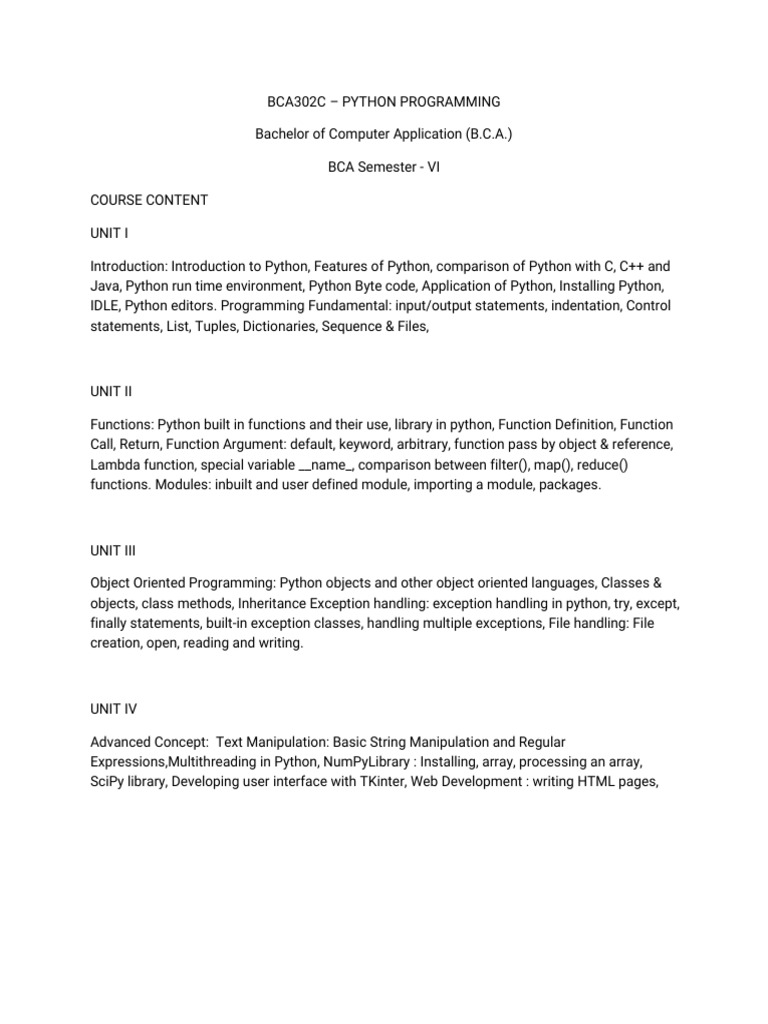 Syllabus 6sem | PDF | Python (Programming Language) | Big Data
