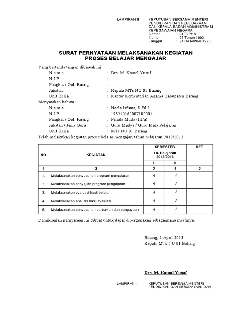 Surat Pernyataan 2 | PDF