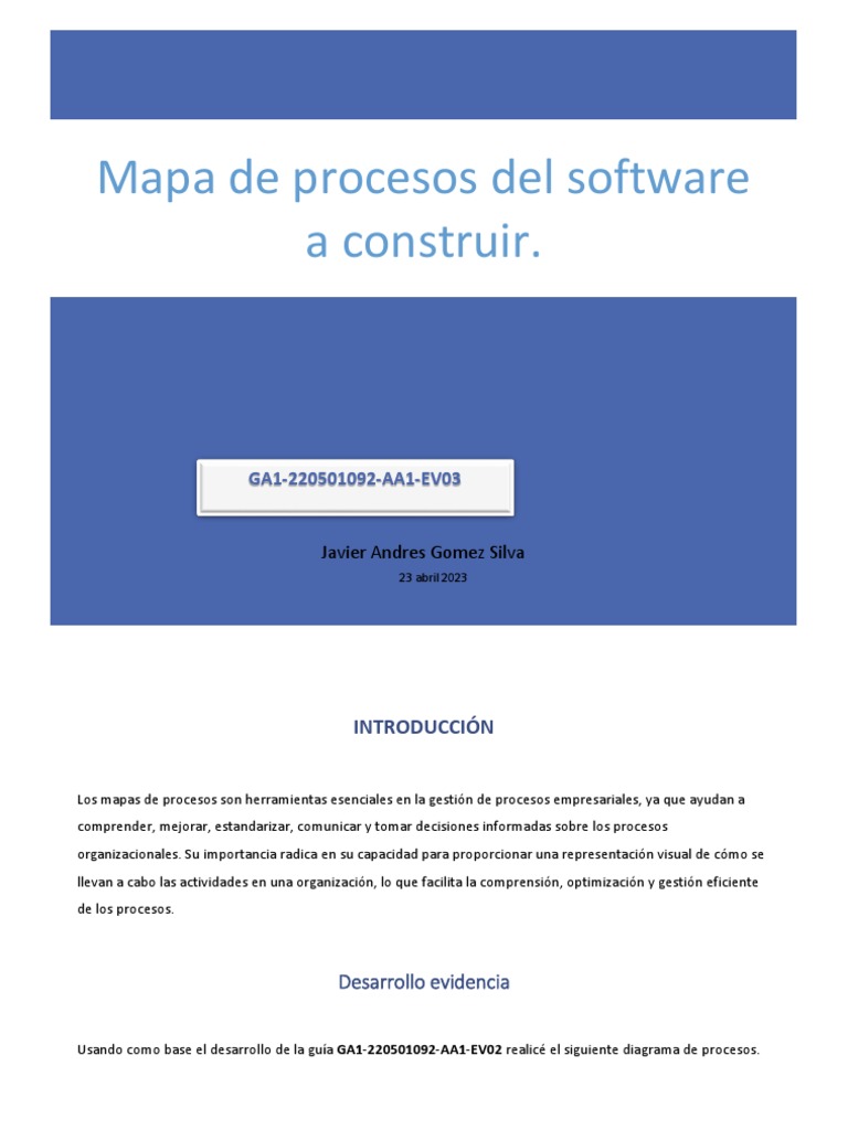 Mapa de Procesos del Software GA1-220501092 | PDF