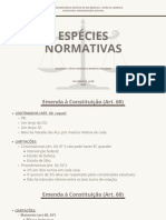 Espécies normativas no ordenamento jurídico brasileiro