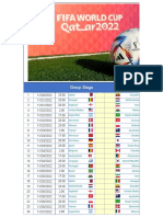 2022 World Cup Group Stage Schedule
