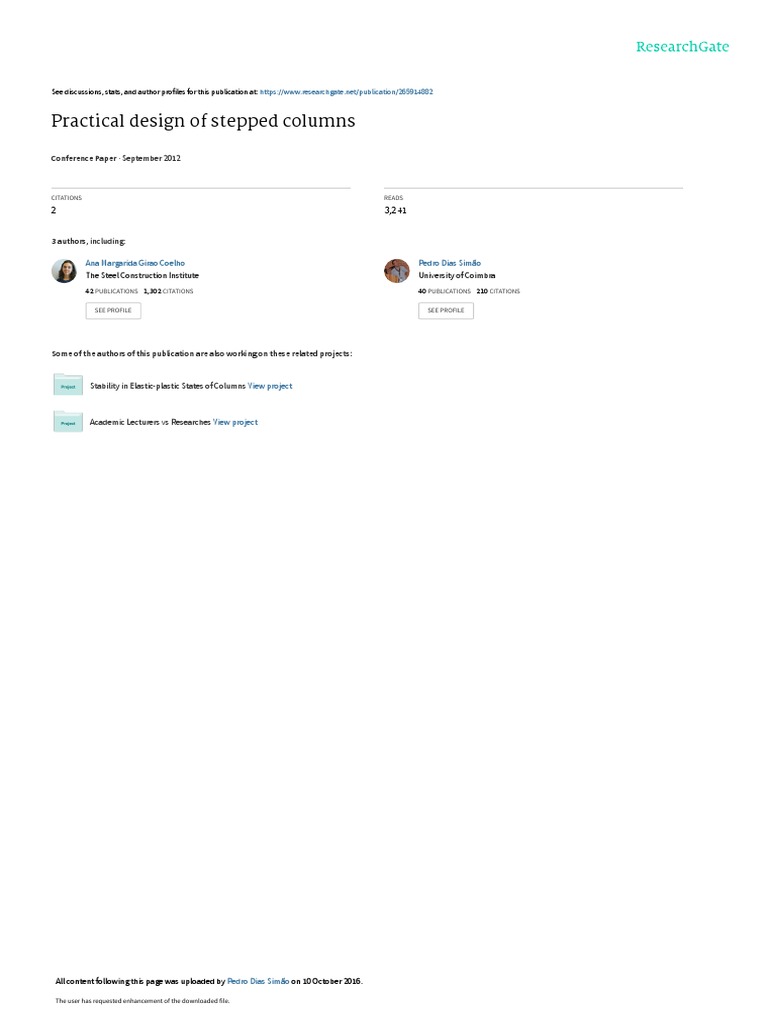 Practical Design of Stepped Columns | PDF | Buckling | Column