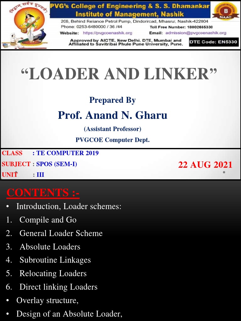 Loader Schemes in SPOS Unit 3 | PDF | Library (Computing) | Computer ...