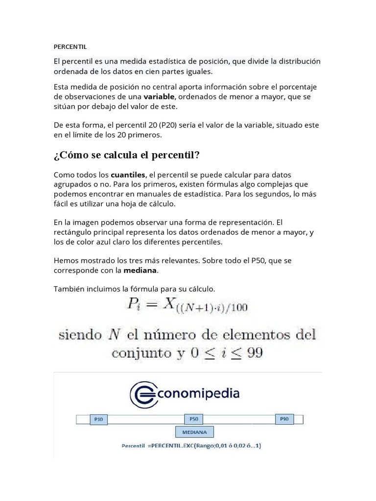 Qué es el percentil y cómo calcularlo | PDF | Métodos y materiales de ...