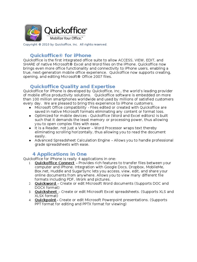 Quick Office | PDF