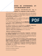 Intervenciones de Enfermería en Pacientes Con Hemoderivados