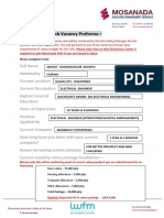 Mosanada Job Vacancy Proforma