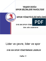 Spor Yöneti̇mi̇nde Li̇derli̇k 11. Hafta