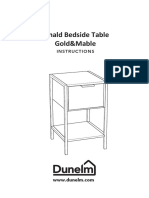 Dunelm AI - Ronald Bedside Table Gold&Mable - V1