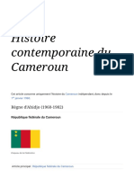 Histoire Contemporaine Du Cameroun - Wikipédia