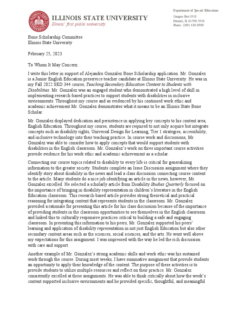 ag lor bone scholar 2023 1 PDF Lesson Plan Special Education