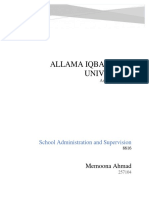 Allama Iqbal Open University assignment discusses supervision functions