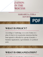 Power Point Presentation Report in Organization Roles in Policy Process